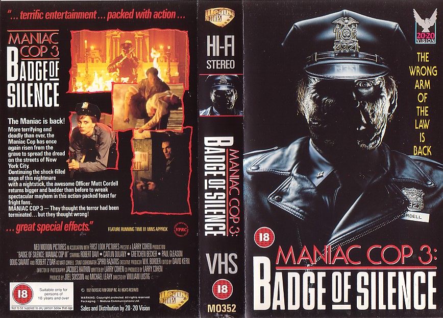 Maniac Cop 3 UK VHS